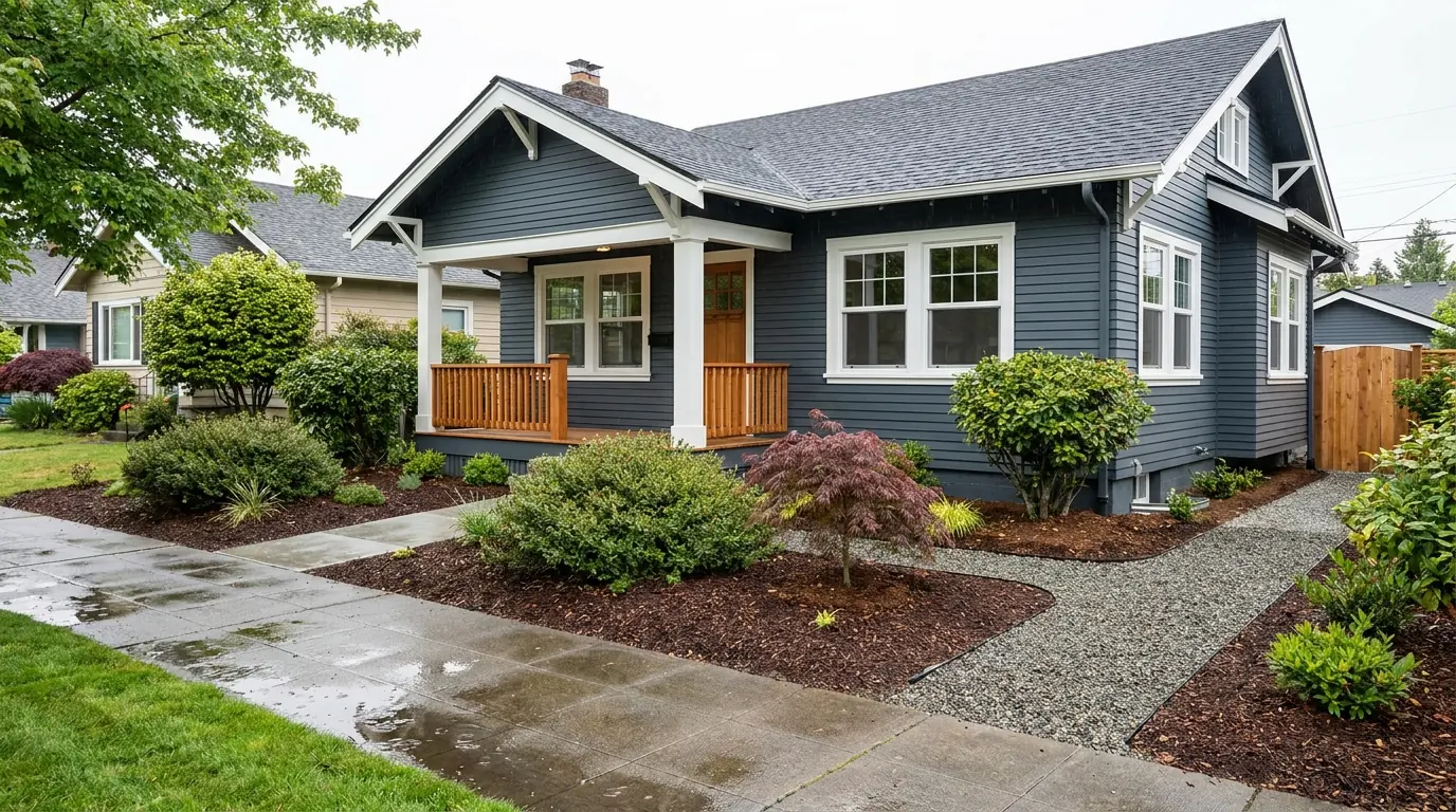 A Craftsman bungalow with new double-hung windows.